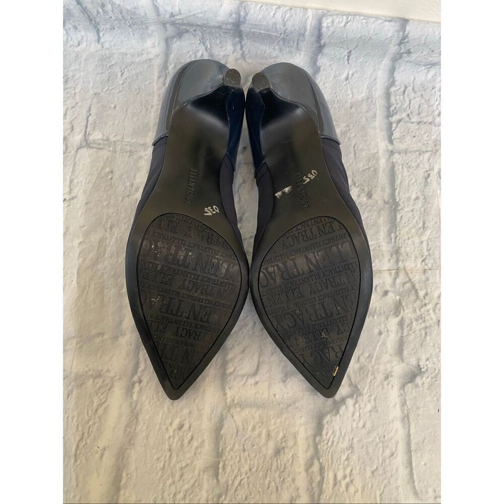 Ellen Tracy women 8.5 Barton suede w/leather toes and heel navy blue - Picture 7 of 7